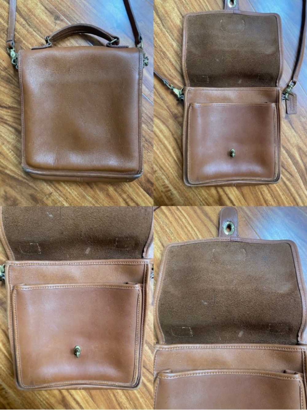 Vintage Coach Cognac Leather Station Bag With Removable Strap Classic Minimalist - Picture 11 of 16